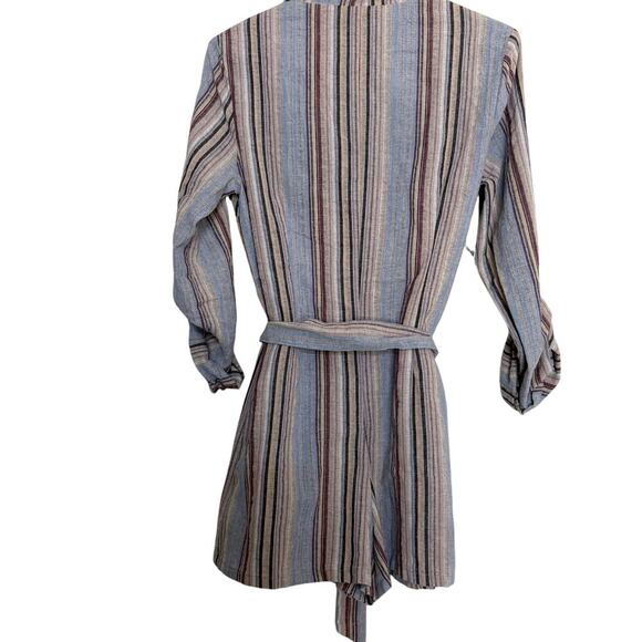 Mustard Seed striped romper M Cottagecore Light Academia Soft Modern Linen - Picture 5 of 7